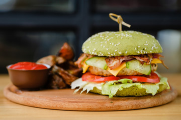 hamburger on white background