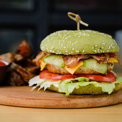 hamburger on white background