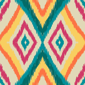 Ocean Tie Dye Vector Seamless Pattern. Mexican Drawing Carpet Print. Azure Textile Carpet Design. Boho Print.