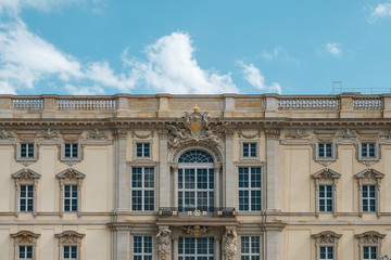 Reconstructed historic facade of the the Berlin City Palace  (Berliner Stadtschloss a.k.a. Berliner Schloss in German), the Humboldt Forum in Berlin