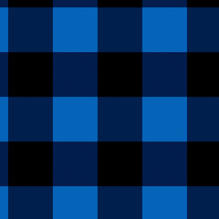 Twill blue and black buffalo plaid pattern