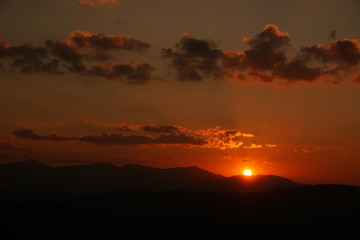 sunset in the mountains