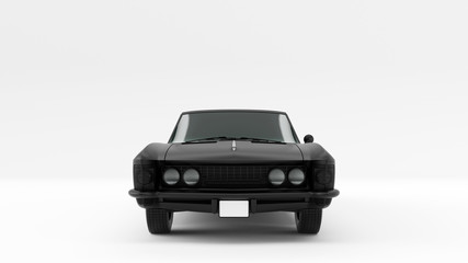 Powerful Matte Black Gangster Luxury 1960's Style Car