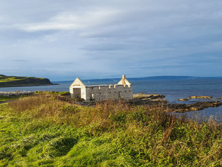 Old ruin on coast on island Rathlin Northern Ireland 