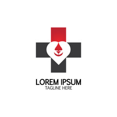 Health care&Blood donation logo icon design template