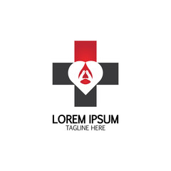 Health care&Blood donation logo icon design template
