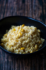 Corn Pulao / Rice with Corn Pilaf or Pilav.