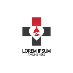 Health care&Blood donation logo icon design template