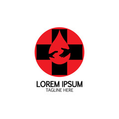 Health care&Blood donation logo icon design template