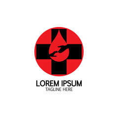 Health care&Blood donation logo icon design template