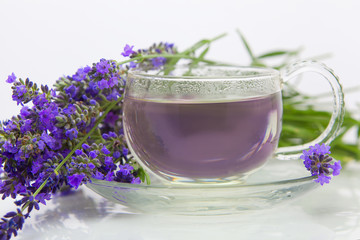 green Lavende tea in beautiful cup