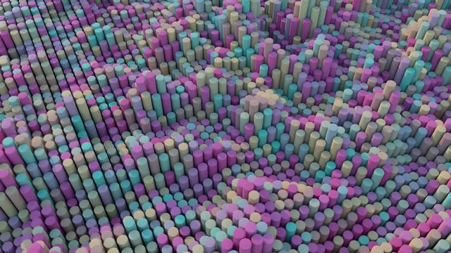 Abstract multi core processing concept. 3D CGI animation.