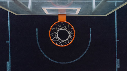 Basketball basket on court