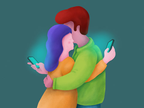 Phubbing. Being in love with the phone