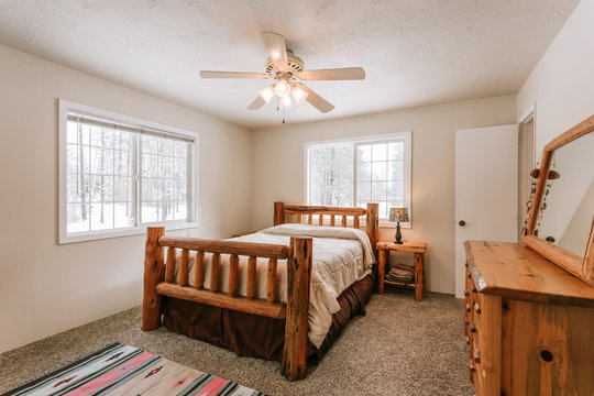 Master Bedroom with Log Bed