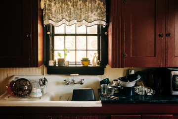 stock photo of farmhouse kitchen sink