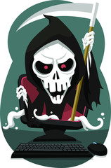 grim reaper coming out of screen