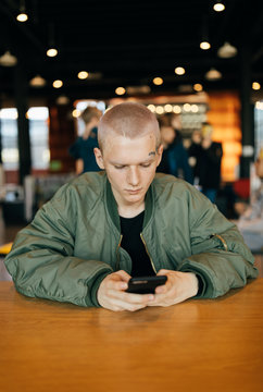 Real Young Man on the phone