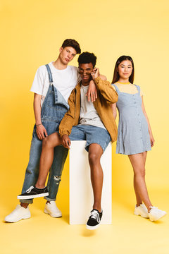 Teenager portraits in yellow.