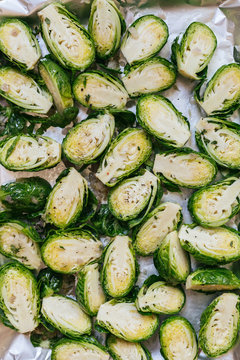 Brussel Sprouts on Pan