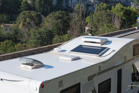 Top view of the roof of a motorhome
