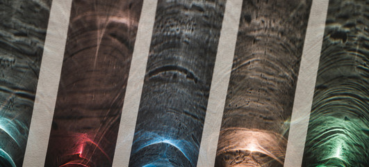 Colorful reflections of light on paper