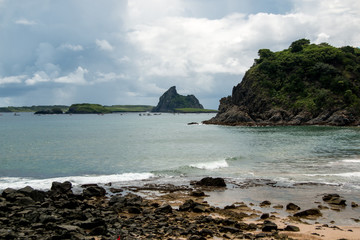 Beauitful View of Meio Beach on the Northeast side of Fernando de Noronha, Brazil in the state of Pernambuco:  