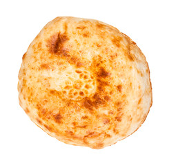 top view of baked tandoor bread (non) isolated