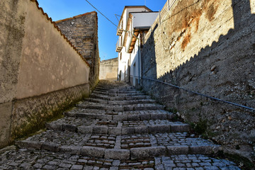 Roccamandolfi, Italy, 12/24/2019. A day of vacation in a medieval village in the Molise region.
