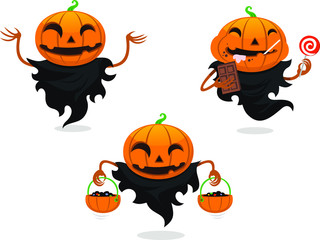 jack o lantern cartoon illustrations