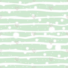 Seamless Heart Pattern on dark. Hand Drawn Design.