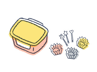 お弁当箱とおかずカップ　