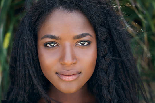 Beautiful African woman looking at the camera