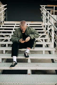 Real Young Man on the phone