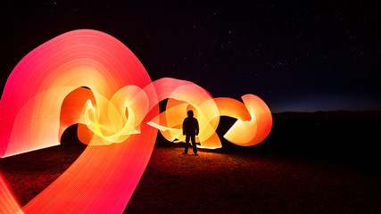 Lightpainting with milky way