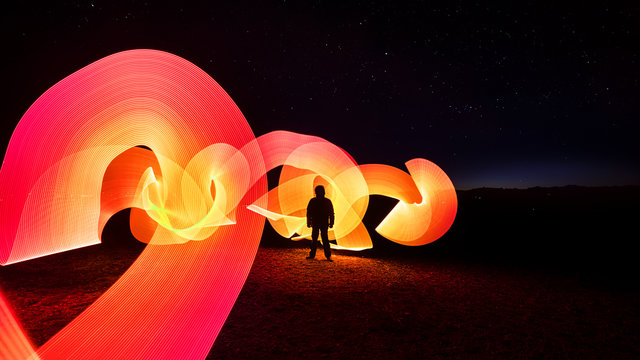 Lightpainting with milky way