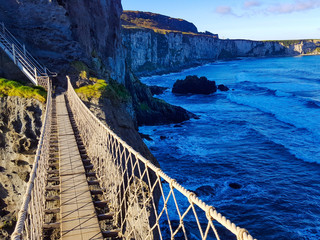 Rope bridge in the sea, Northern Ireland 