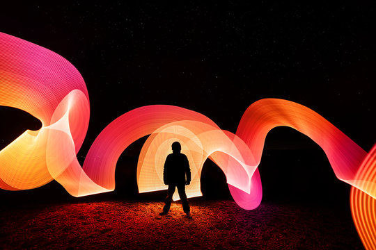 Lightpainting with milky way - Powered by Adobe
