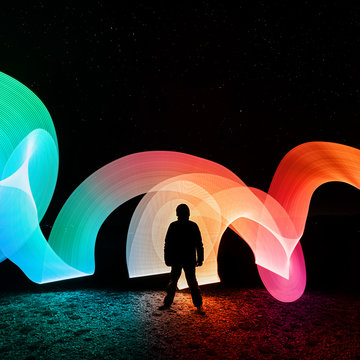 Lightpainting with milky way