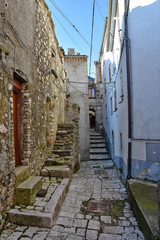 Obraz premium Roccamandolfi, Italy, 12/24/2019. A day of vacation in a medieval village in the Molise region.