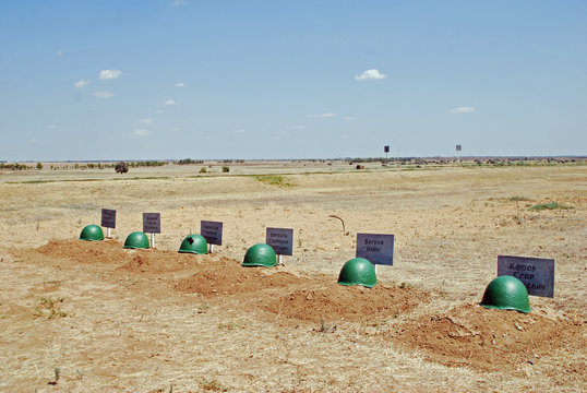 The Soviet military cemetery at Rossoshka  near Volgograd in Russia