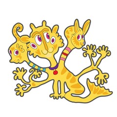Plakat Cute cartoon yellow monster. illustration for prints on baby clothes.