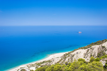 Fototapeta na wymiar Beautiful Gialos beach on Lefkada island in Greece