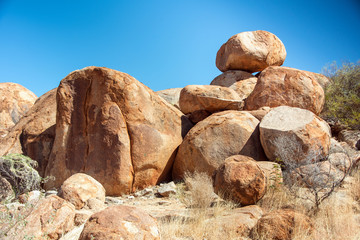 Large rock formations on top of each other