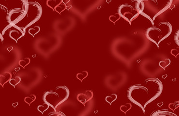  Hearts on a red background.
