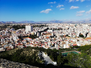 aerial view of the city Alicante, Spain