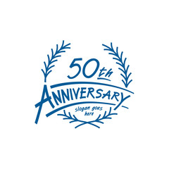 50 years design template. Fiftieth years logo. Vector and illustration. 