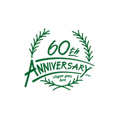60 years design template. Sixtieth years logo. Vector and illustration. 