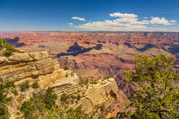 Blue sky over the cliffs of the Grand Canyon, Arizona, USA.