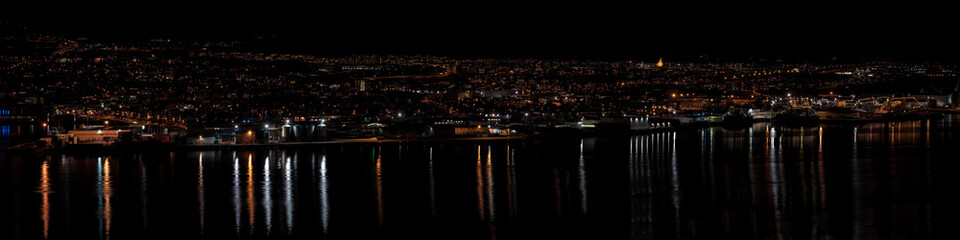 Fototapeta na wymiar Akureyri in the night, Iceland